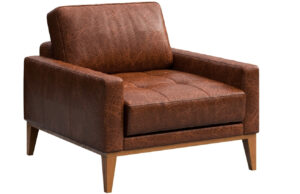 Koňakové kožené křeslo MESONICA Musso Tufted