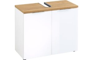 Germania Bílá umyvadlová skříňka Pescara 70 x 34 cm s dubovou deskou