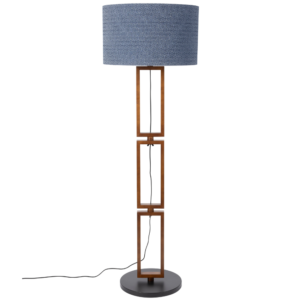 Modrá dřevěná stojací lampa DUTCHBONE NASHVILLE 154 cm