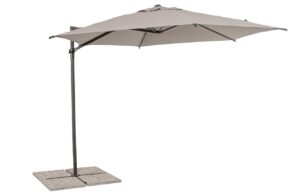Šedý kovový slunečník Bizzotto Rica 330 x 330 cm