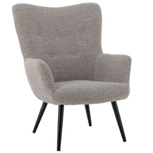 Šedé bouclé lounge křeslo Bloomingville Perry