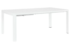Bílý hliníkový rozkládací zahradní stůl Bizzotto Kiplin 180/240 x 100 cm