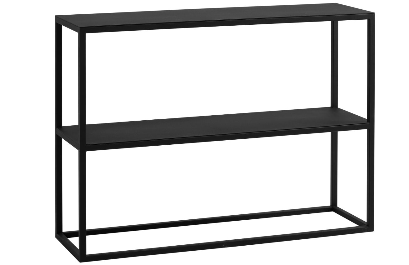 Nordic Design Černý kovový regál Jurni 100x75 cm
