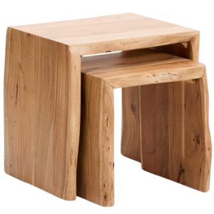 Kave Home Set dvou dřevěných odkládacích stolků Lomiri