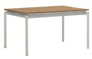 Kave Home Rozkládací zahradní stůl z polywoodu Canyelles 140/200 x 90 cm s šedou podnoží