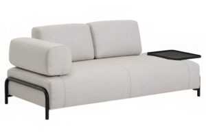 Kave Home Béžovošedá dvoumístná pohovka Compo 200 cm s velkým stolkem