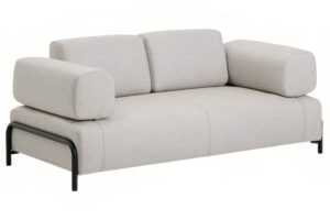 Kave Home Béžovošedá dvoumístná pohovka Compo 200 cm s polštáři