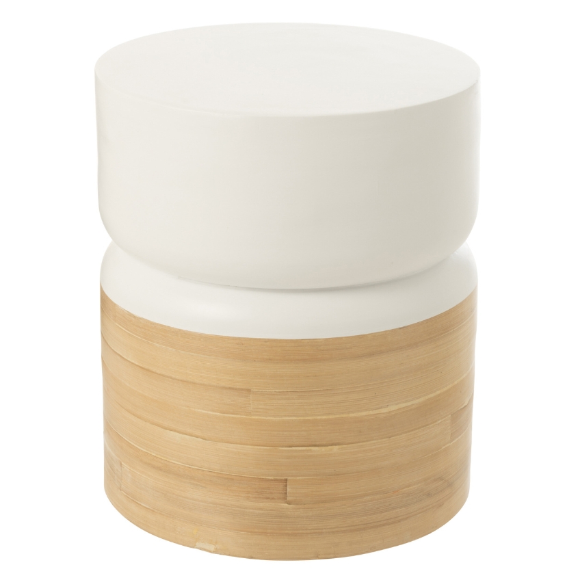 J-line Bílý dřevěný odkládací stolek Corgi 40 cm