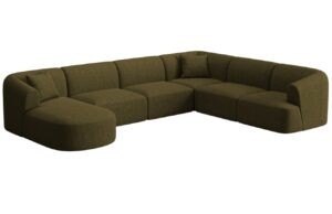 Cosmopolitan Design Zelená čalouněná rohová pohovka Campi 330 cm