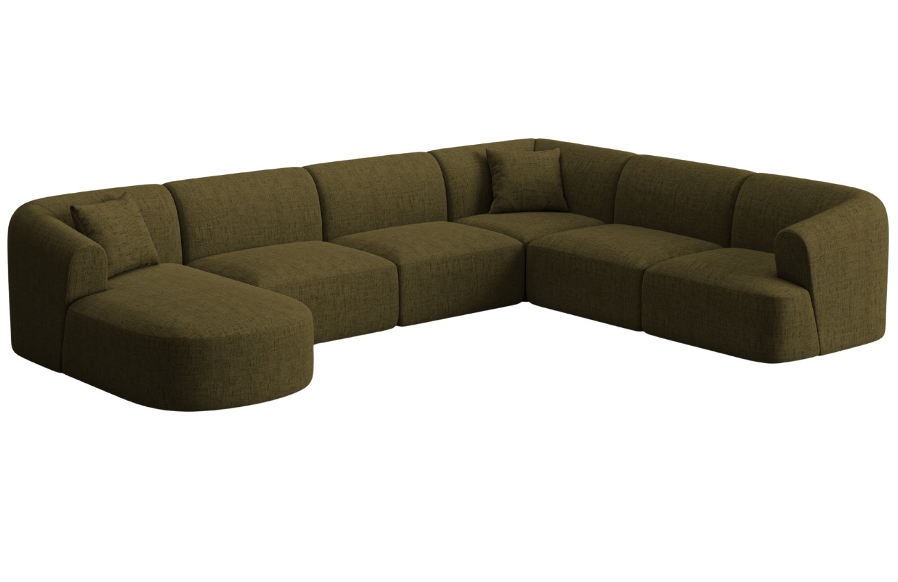 Cosmopolitan Design Zelená čalouněná rohová pohovka Campi 330 cm