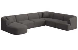 Cosmopolitan Design Šedá čalouněná rohová pohovka Campi 330 cm