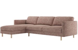 Micadoni Růžová rohová pohovka Eden 286 cm