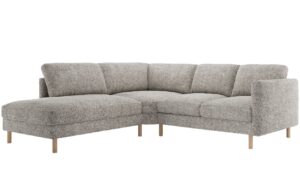 Micadoni Béžovošedá rohová pohovka Eden 267 cm