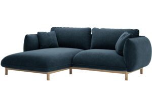Micadoni Tmavě modrá rohová pohovka Ada 214 cm