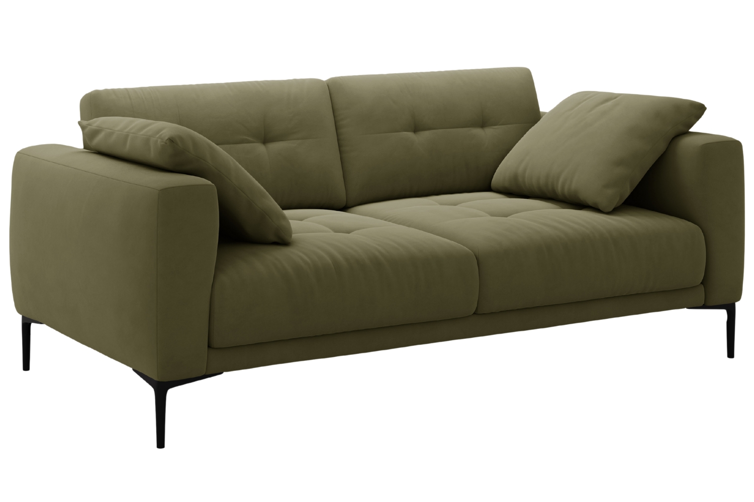 Micadoni Zelená sametová trojmístná pohovka Bemy 200 cm