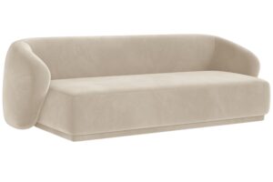 Maison Heritage Béžová sametová trojmístná pohovka Jane 220 cm