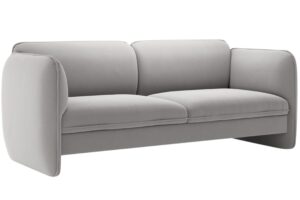 Micadoni Světle šedá sametová trojmístná pohovka Georgia 204 cm