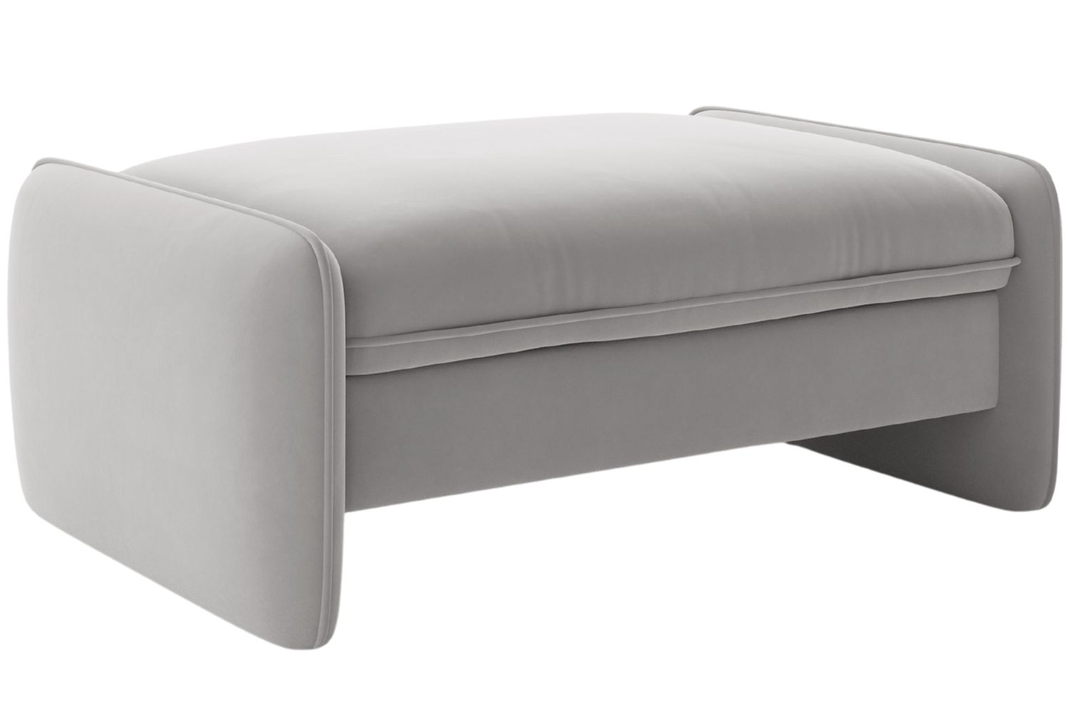 Micadoni Světle šedá sametová podnožka Georgia 115 x 70 cm