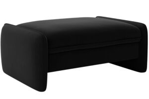 Micadoni Černá sametová podnožka Georgia 115 x 70 cm