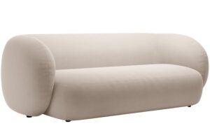 Micadoni Béžová sametová trojmístná pohovka Kate 213 cm