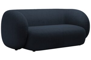 Micadoni Tmavě modrá bouclé dvoumístná pohovka Kate 183 cm