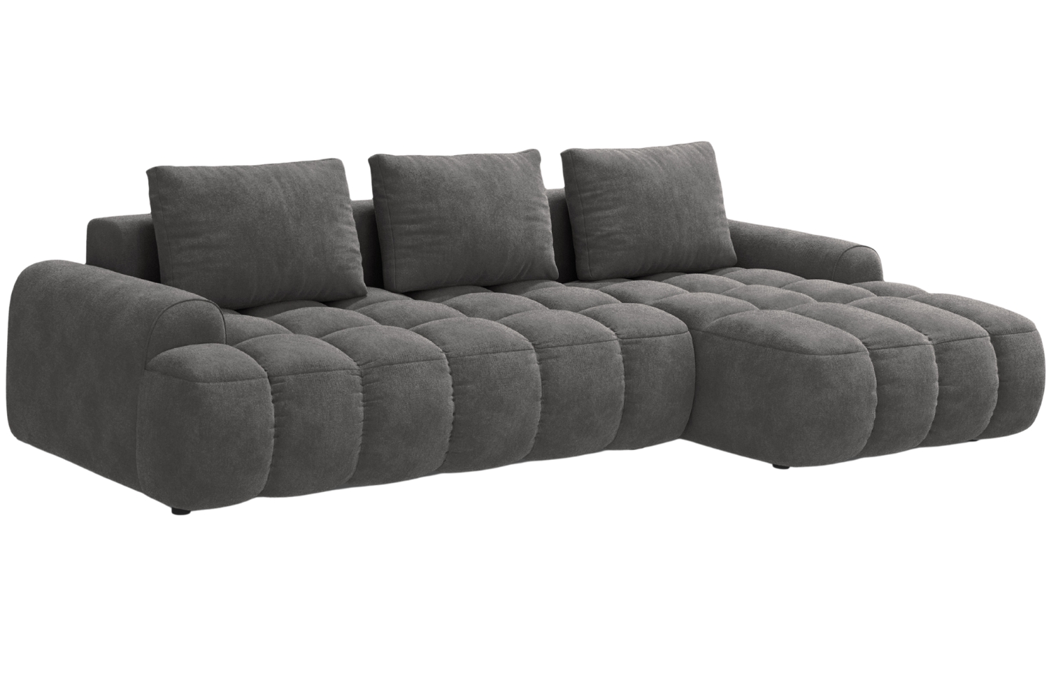 Cosmopolitan Design Šedá sametová rozkládací pohovka Linz 275 cm