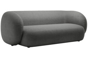 Micadoni Tmavě šedá bouclé trojmístná pohovka Kate 213 cm